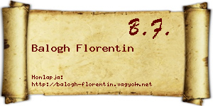 Balogh Florentin névjegykártya